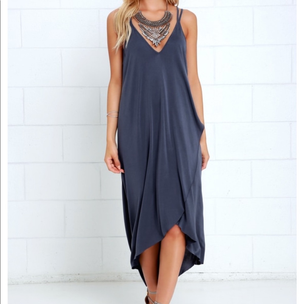 Washed Blue high-low dress LUSH